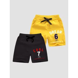 Minicult Boys Pack of 2 Graphic Printed Mid-Rise Regular Fit Shorts-picture-22