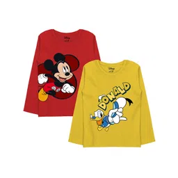 Minicult Boys Pack Of 2 Mickey & Donald Printed Cotton T-shirts-picture-46