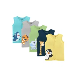 Minicult Infants Pack Of 5 Printed Cotton Jhablas-picture-32