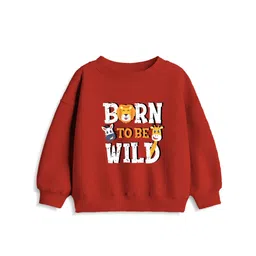 Minicult Kids Cotton Pack of 3 Printed Round Neck Sweatshirt image 5