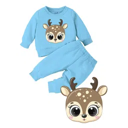 Minicult Kids Elk Printed T-shirt with Pyjamas-picture-44