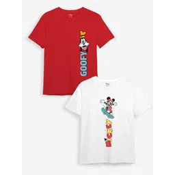 Minicult Kids Pack of 2 Mickey Mouse Printed Cotton T-shirt-picture-38
