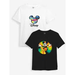 Minicult Kids Pack of 2 Mickey Mouse Printed Cotton T-shirt-picture-29