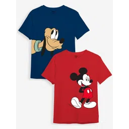 Minicult Kids Pack of 2 Mickey Mouse Printed Cotton T-shirt-picture-36