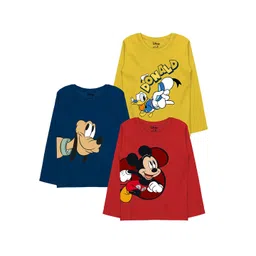 Minicult Kids Pack Of 3 Mickey & Friends Printed Cotton T-shirt-picture-12