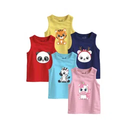 Minicult Kids Pack Of 5 Printed Cotton  Innerwear Vests
VST_PT_E004_14_P5-picture-30