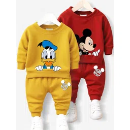 Minicult Kids Printed Round Neck Pack Of 2 Sweatshirt With Joggers-picture-39