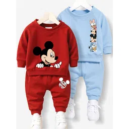 Minicult Kids Printed Round Neck Pack Of 2 Sweatshirt With Joggers-picture-33