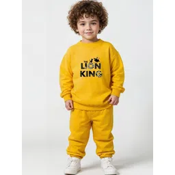 Minicult Kids Printed Round Neck Pure Cotton Sweatshirt With Jogger-picture-22