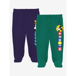 Minicult Unisex Kids Pack of 2 Footed Cotton Lounge Pants-picture-51