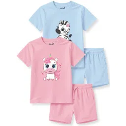 Minicult Unisex Kids Printed T-shirt and Shirt with Shorts-picture-49