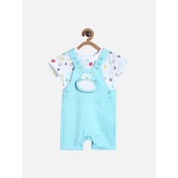MINIKLUB Blue Baby Boys Half Sleeve/Thigh Length Dungaree Set-picture-27