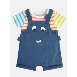 Miniklub Blue Blended Regular Printed Dungaree-picture-47
