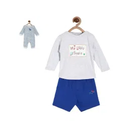 MINIKLUB Boys Multicolor Graphic Print Full Sleeves Romper, T-Shirt with Shorts-picture-25