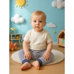 Miniklub Boys Oatmeal & Navy Cotton Printed Knit Bottom - Pack of 2-picture-30