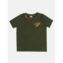 MINIKLUB Boys Olive Green Cotton Printed T-Shirt-picture-22