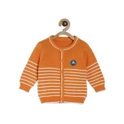 MINIKLUB Boys Orange Self Design Full Sleeves Sweater-picture-20