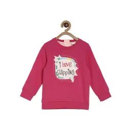 MINIKLUB Girls Dark Pink Printed Full Sleeves Sweatshirt-picture-38