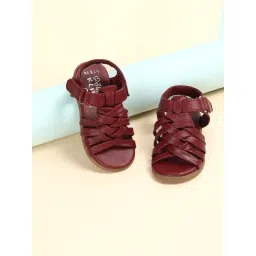 MINIKLUB Girls Maroon Ankle Strap Sandals-picture-38