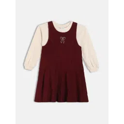 Miniklub Girls Maroon Regular Fit Pinny Set-picture-44