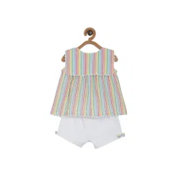 MINIKLUB Girls Multicolor Striped Top with Shorts-picture-30