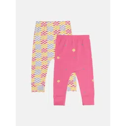 MINIKLUB Girls Pink & Yellow Printed Leggings (Pack Of 2)-picture-26