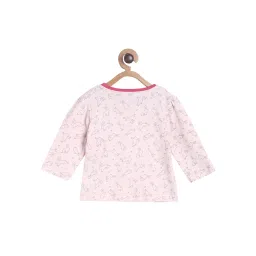 MINIKLUB Girls Pink Printed Full Sleeves T-Shirt with Pants image 2