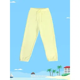 MINIKLUB Girls Yellow Solid Joggers image 1
