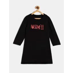 MINIKLUB Kids Black Graphic Print Full Sleeves Dress-picture-13