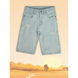 MINIKLUB Kids Blue Distressed Shorts-picture-29