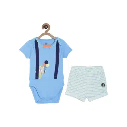 MINIKLUB Kids Blue Printed Bodysuit with Shorts-picture-23