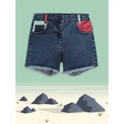 MINIKLUB Kids Blue Solid Shorts-picture-30
