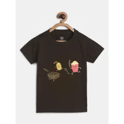 MINIKLUB Kids Dark Brown Printed T-Shirt-picture-37
