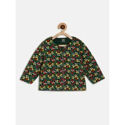 MINIKLUB Kids Dark Green Floral Print Full Sleeves Jacket-picture-32