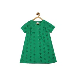 MINIKLUB Kids Green Cotton Printed Dress-picture-46
