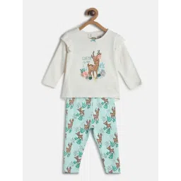 MINIKLUB Kids Grey & Green Printed Full Sleeves Top with Pants-picture-36