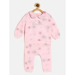 MINIKLUB Kids Light Pink Printed Full Sleeves T-Shirt with Pants-picture-41