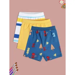 MINIKLUB Kids Multicolor Printed Shorts (Pack Of 3)-picture-32