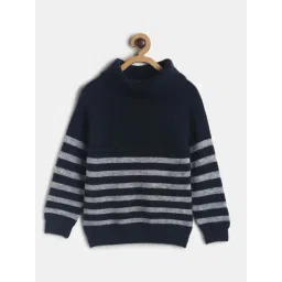 MINIKLUB Kids Navy Striped Full Sleeves Sweater-picture-39