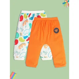 MINIKLUB Kids Orange & White Printed Pants (Pack Of 2)-picture-35
