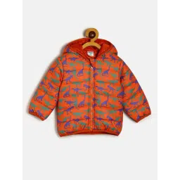 MINIKLUB Kids Orange Printed Full Sleeves Jacket-picture-39