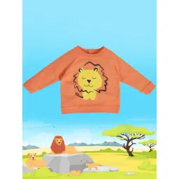 MINIKLUB Kids Orange Printed Full Sleeves Sweatshirt-picture-23