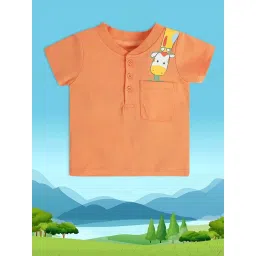 MINIKLUB Kids Orange Printed T-Shirt image 1
