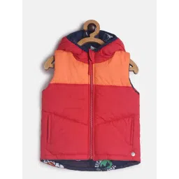 MINIKLUB Kids Red & Coral Color Block Jacket-picture-20