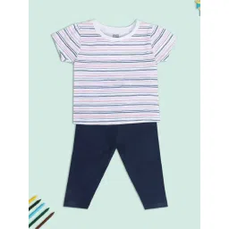 MINIKLUB Kids White & Blue Striped Top with Pants-picture-10