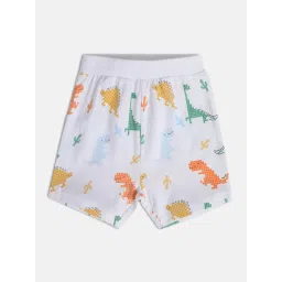 MINIKLUB Kids White & Green Printed Shorts (Pack Of 2) image 4