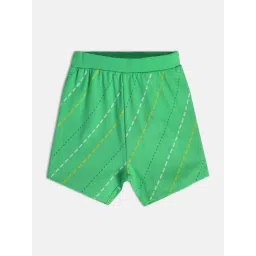 MINIKLUB Kids White & Green Printed Shorts (Pack Of 2) image 3