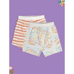 MINIKLUB Kids White Printed Shorts (Pack Of 2)-picture-31