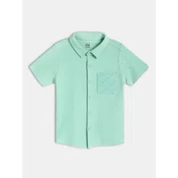 MINIKLUB Light Blue Cotton Half Sleeves Shirt-picture-12