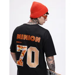 Minions by Kook N Keech Typography Minions Printed Pure Cotton Oversized T-shirt-picture-16
